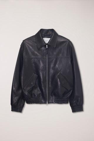 UNISEX REFINED LEATHER BLOUSON BLACK