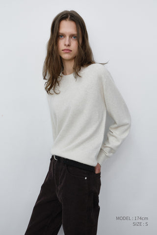 UNISEX ESSENTIAL CREWNECK SWEATER MELANGE IVORY
