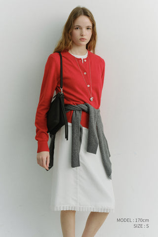 H-LINE LACED MIDI SKIRT WHITE