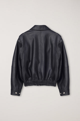 UNISEX CROPPED ALTER-LEATHER BLOUSON BLACK