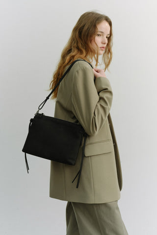 2-WAY SOFT TOUCH SUEDE BAG BLACK