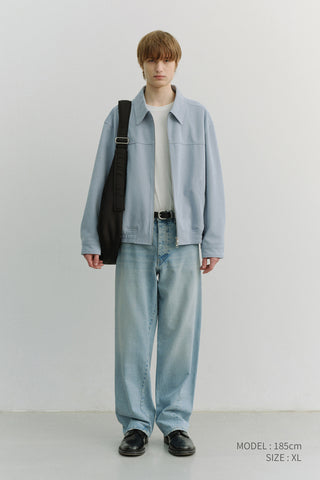 UNISEX ALTER-SUEDE COLLARED BLOUSON SOFT BLUE