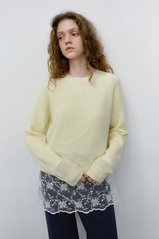 UNISEX HAIRLY SWEATER LEMON BUTTER