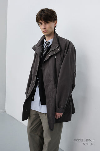 UNISEX MODERN FIELD JACKET WASHED CHARCOAL GREY