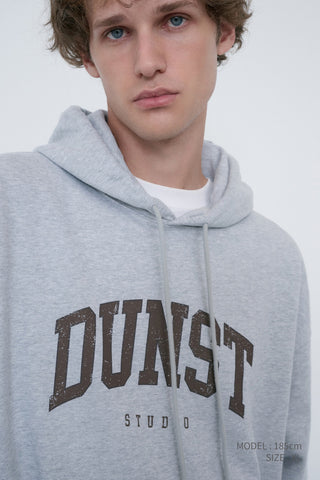 UNISEX ARCH LOGO HOODIE MID MELANGE GREY