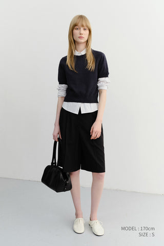 UNISEX LINEN CREWNECK KNIT NAVY
