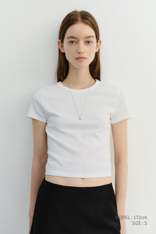 CROPPED SLIM TOP WHITE