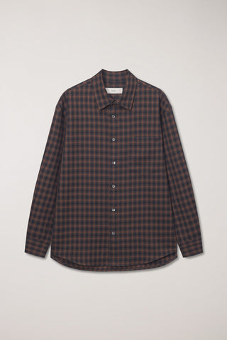 UNISEX CHECKED FLANNEL SHIRT BRICK