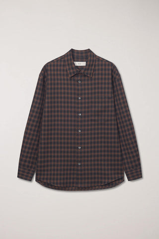 UNISEX CHECKED FLANNEL SHIRT BRICK