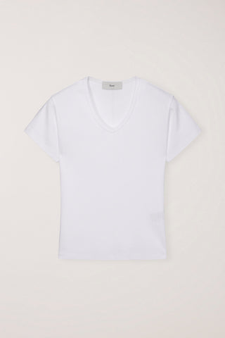 V-NECK SLIM TOP OFF WHITE