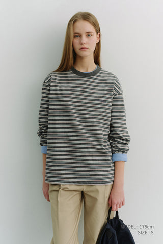 UNISEX STRIPED T-SHIRT GREY STRIPE