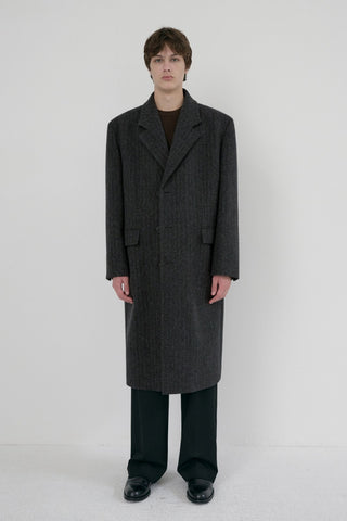 UNISEX BOXY TAILORED COAT GREY HERRINGBONE