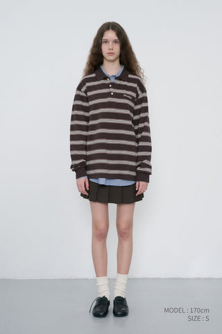 PLEATS MINI SKIRT BROWN