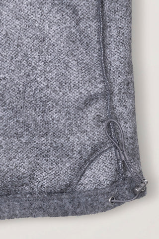 UNISEX HALF ZIP-UP FLEECE SWEATSHIRT MELANGE GREY