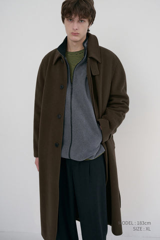 UNISEX BELTED CASHMERE MAC COAT MOCHA BROWN