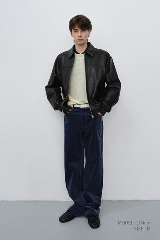 90S WIDE CORDUROY JEANS WASHED BLUE