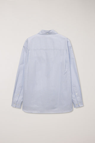 UNISEX OVERSIZED BD STRIPED SHIRT BLUE GREY STRIPE