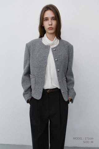 CLASSIC TWEED JACKET MELANGE GREY