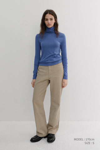 BRUSHED STRAIGHT JEANS BEIGE
