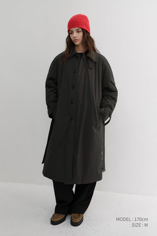 UNISEX PADDED BALMACAAN COAT CHARCOAL GREY