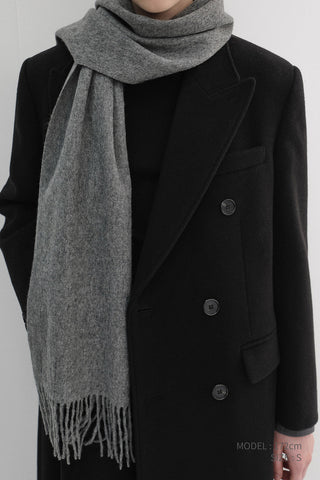 UNISEX TAILORED DOUBLE-BREASTED CASHMERE COAT BLACK