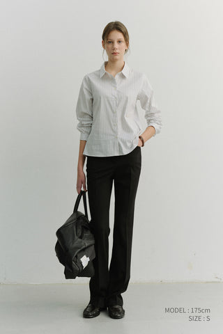 2-WAY ESSENTIAL STRIPED SHIRT GREY STRIPE