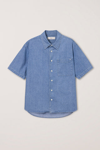 UNISEX LINEN DENIM SHIRT LIGHT BLUE