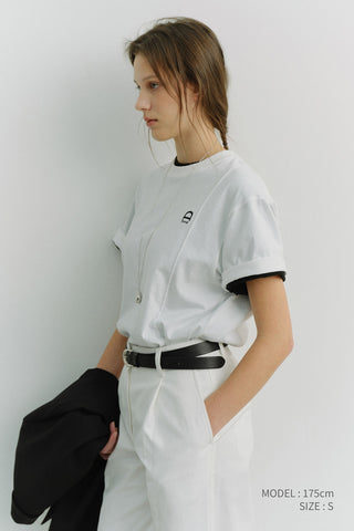 UNISEX LOGO CREASE T-SHIRT WHITE