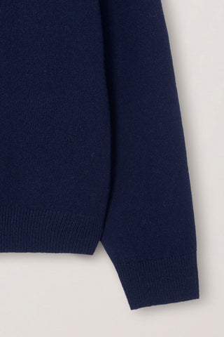 UNISEX V-NECK CARDIGAN BLUE NAVY