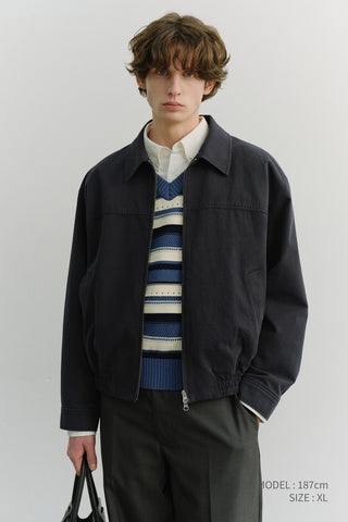 UNISEX COLLARED BLOUSON JACKET NAVY
