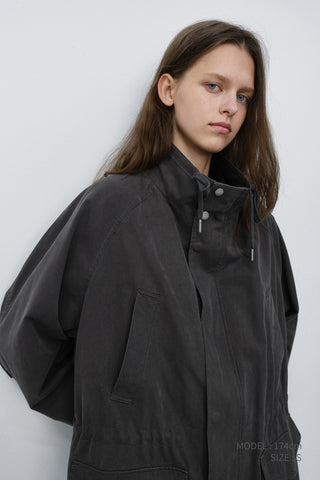 UNISEX MODERN FIELD JACKET WASHED CHARCOAL GREY