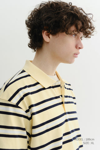 UNISEX STRIPED POLO SHIRT LEMON