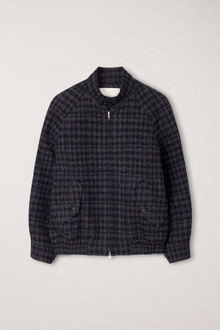 UNISEX HARRINGTON WOOL BLOUSON DEEP NAVY CHECK