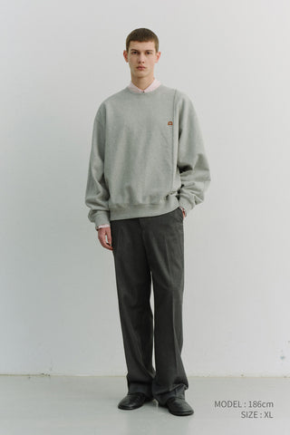 UNISEX DUNST LOGO CREASE SWEATSHIRT MELANGE GREY