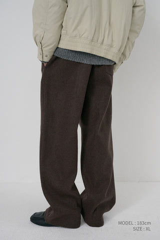 UNISEX JERSEY WIDE PANTS DARK BROWN