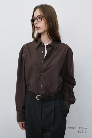 UNISEX REFINED COTTON SHIRT DARK BROWN