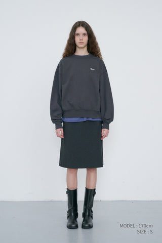 UNISEX GARMENT DYED SWEATSHIRT WASHED BLACK