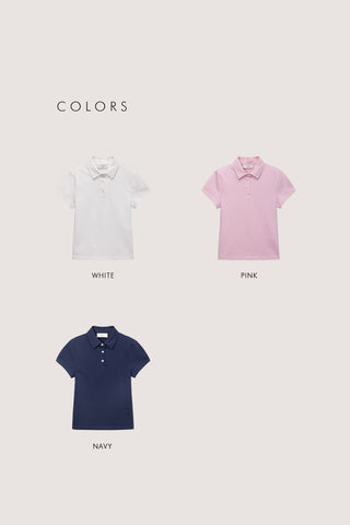 CROPPED SLIM COLLARED T-SHIRT PINK