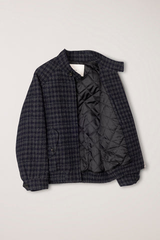UNISEX HARRINGTON WOOL BLOUSON DEEP NAVY CHECK