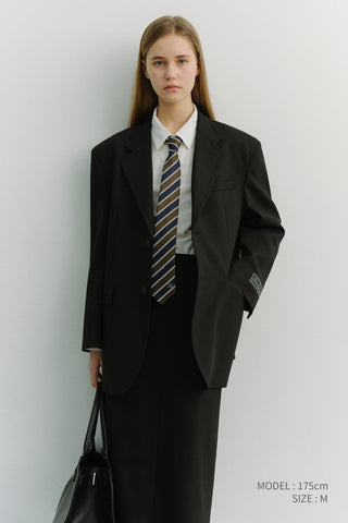 UNISEX OVERSIZED WOOL BLAZER BLACK