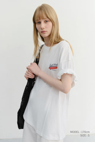UNISEX SUMMER HOLIDAY SURF BOARD T-SHIRT OFF WHITE