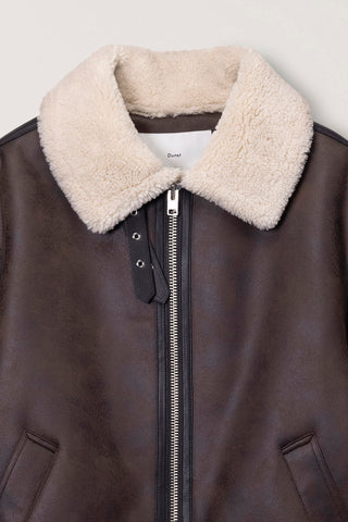 UNISEX B-3 SHEARLING JACKET DARK BROWN