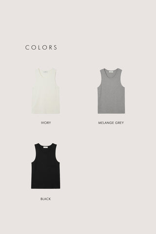RELAXED SLEEVELESS TOP MELANGE GREY