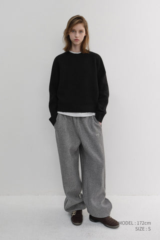 UNISEX JERSEY WIDE PANTS MELANGE GREY