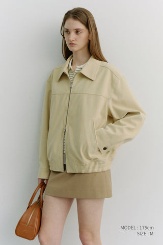 UNISEX ALTER-SUEDE COLLARED BLOUSON CREAM