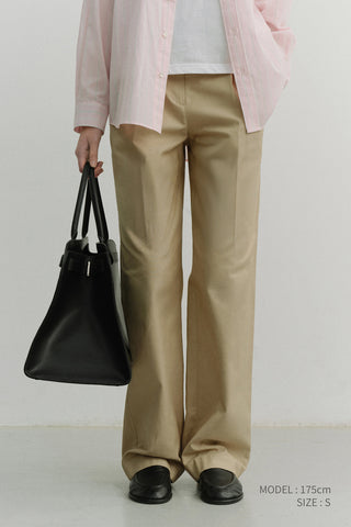 PLEATED CHINO SLACKS CLASSIC BEIGE