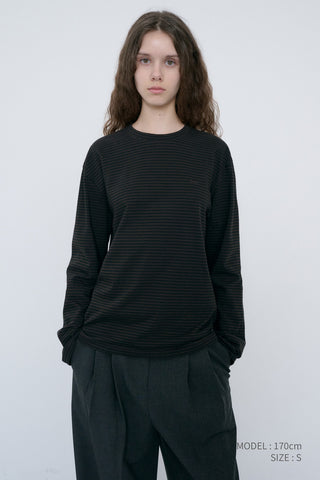 UNISEX MUTED STRIPED T-SHIRT BROWN
