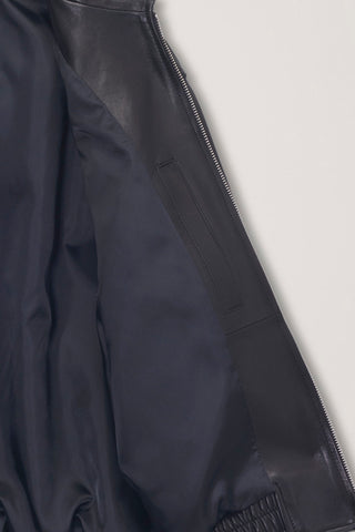 UNISEX REFINED LEATHER BLOUSON BLACK