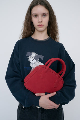 SUEDE BOSTON TOTE BAG RED
