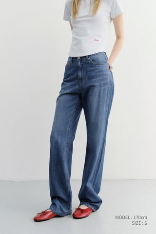 RELAXED SUMMER DENIM PANTS CLASSIC BLUE